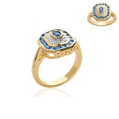 Alliance Dolly-Bijoux T66 Rail De Saphir & Diamant Cz - Plaqué Or 18K 5 Microns - Neuf Avec étiquettes