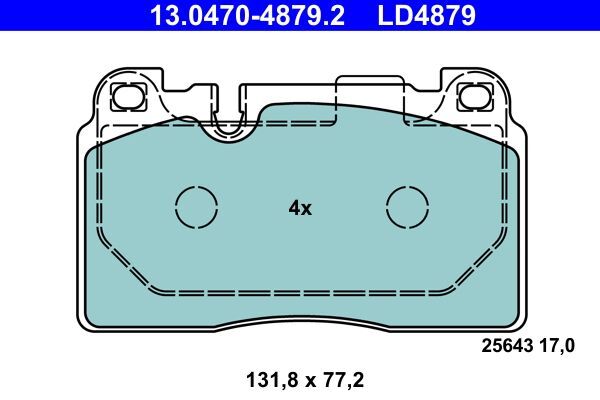 ATE 13.0470-4879.2 Bremsbelagsatz, Scheibenbremse FüR Audi Porsche-image