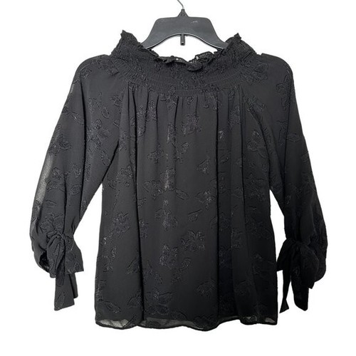 NUEVA Blusa CeCe Fuera del Hombro Floral Jacquard Talla XS - Imagen 5 de 5