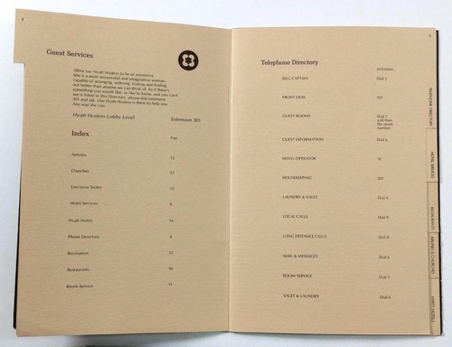1970er HYATT REGENCY VANCOUVER Guest Service VERZEICHNIS British Columbia Kanada - Bild 4 von 10
