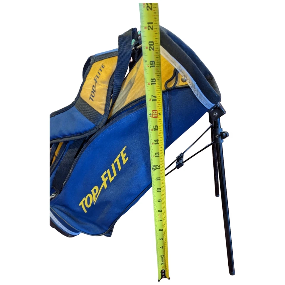 Kids Golf Bag Backpack Straps Top Flight XLj Junior Youth Blue Easy Carry - Image 2 of 4