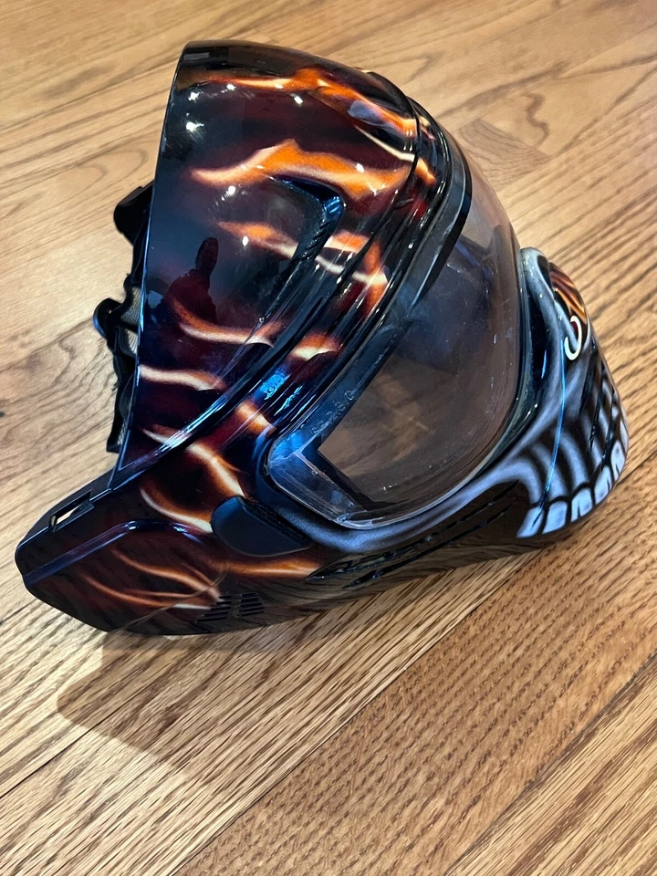 Save Phace Ghost Rider Flame Skull Paintball Mask & Goggles Thermal Lens Cosplay - Image 4 of 4