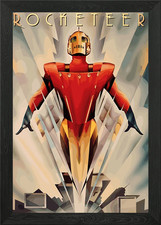 The Rocketeer Art Deco Poster Framed Wall Art Poster Canvas Print Picture
