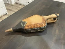 Johnny Beard Wooden Tooled Leather Overlay Brass Bellows Walnut JBC 2009SE 20"