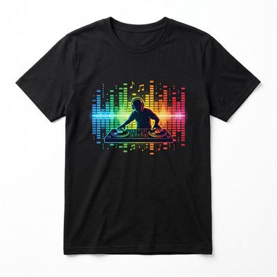 Herren T-Shirt Musik Equalizer DJ Techno Party Festival Bunt Sound Geschenk