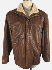 ๐ฅ๐ฅ Lone Pine Mens -USA Made- Brown Leather Shearling Lined Coat Jacket Sz 44