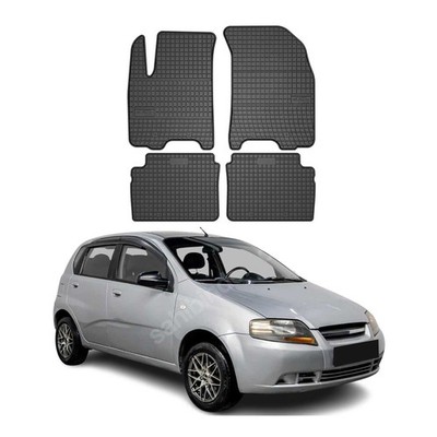 OMAC Floor Mats Liner for Chevrolet Aveo 2004-2011 Black Rubber All-Weather 4Pcs