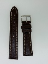 Hadley Roma 20MM brown with white thread shark skin watch band strap