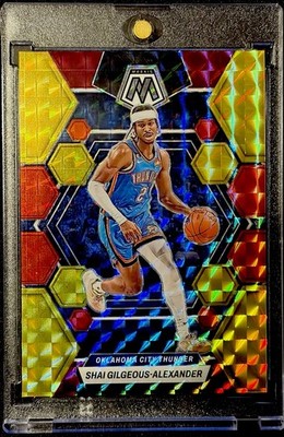 Shai Gilgeous-Alexander 2022-23 Mosaic Fusion Red & Yellow Choice #4 /88