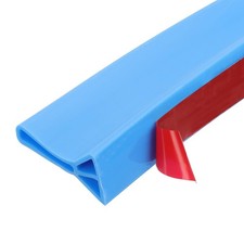2"x39" Collapsible Shower Threshold Water Barrier 3.3Ft Water Splash Guard Blue