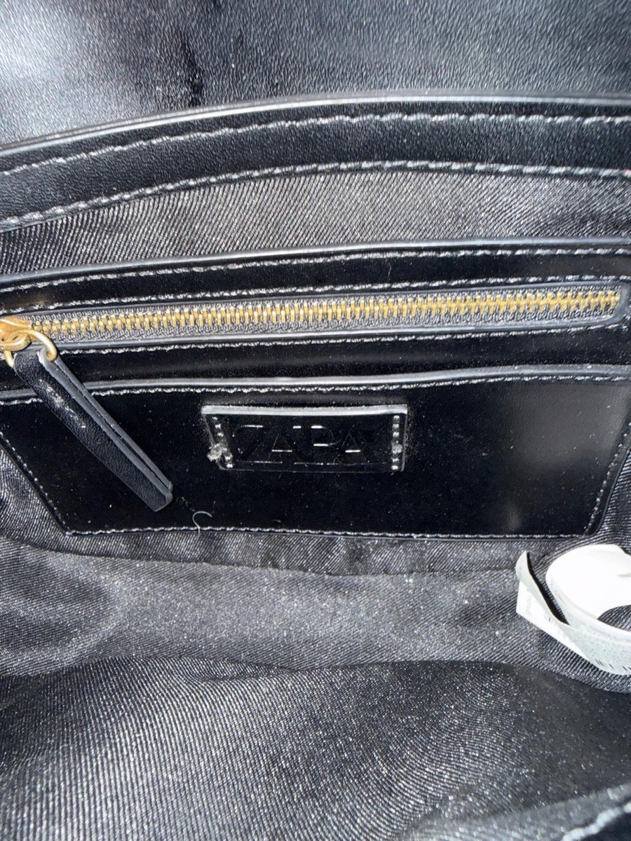 Zara Crossbody Flap Bag Removable Strap Black Shoulder Bag