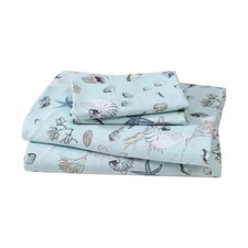 Coastal Print Microfiber Sheet Set, Soft, Comfy, 12" Deep Pockets, Full, Ocea...