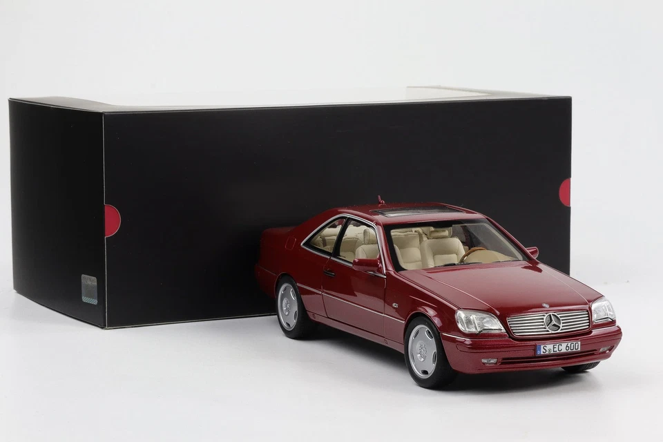 1:18 Norev Mercedes-Benz CL 600 Coupé C140 V12 Almandinrot Metálico Dealer - Imagen 3 de 4