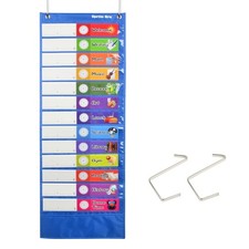13x36 Inch Daily Schedule Pocket Chart with 26 Cards for Classroom Home School