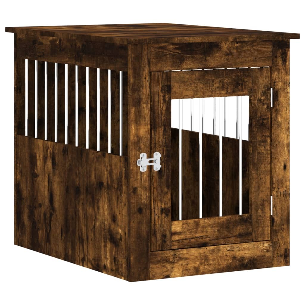 Meuble de cage pour chiens en bois marron design élégant Helloshop26
