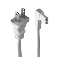 Well Shin (2M/6-Ft) 7A/125V Power Cord 2-Prong Wall Plug White E115330 / WS-004