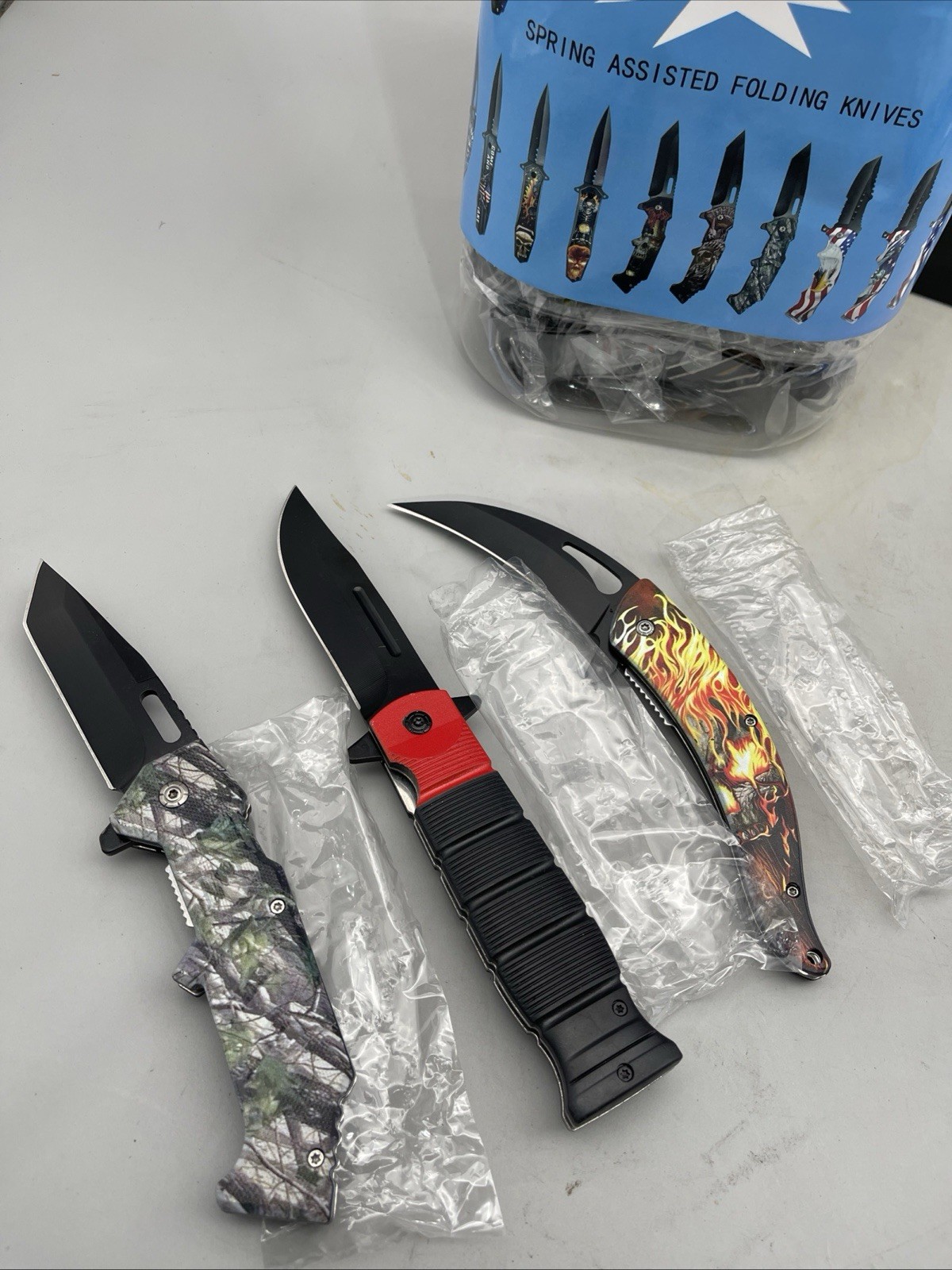 48 Pieces Assorted Razor Tactical Spring Spring Assisted Folding Knives New