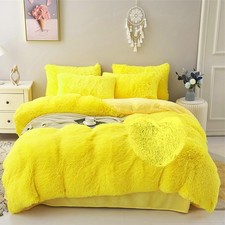 5 PCS Shaggy Duvet Cover Bedding Set - Fluffy Comforter Cover Long Faux Fur L...