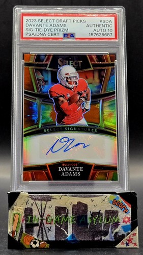 💥2023 Select Draft Picks Davante Adams SSP Tie Dye /25 Pop 1 PSA Auto 10!!💥