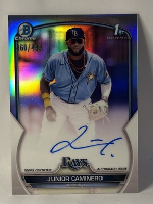 2023 Bowman Junior Caminero 1st Chrome Auto Refractor /499 #CPA-JCR