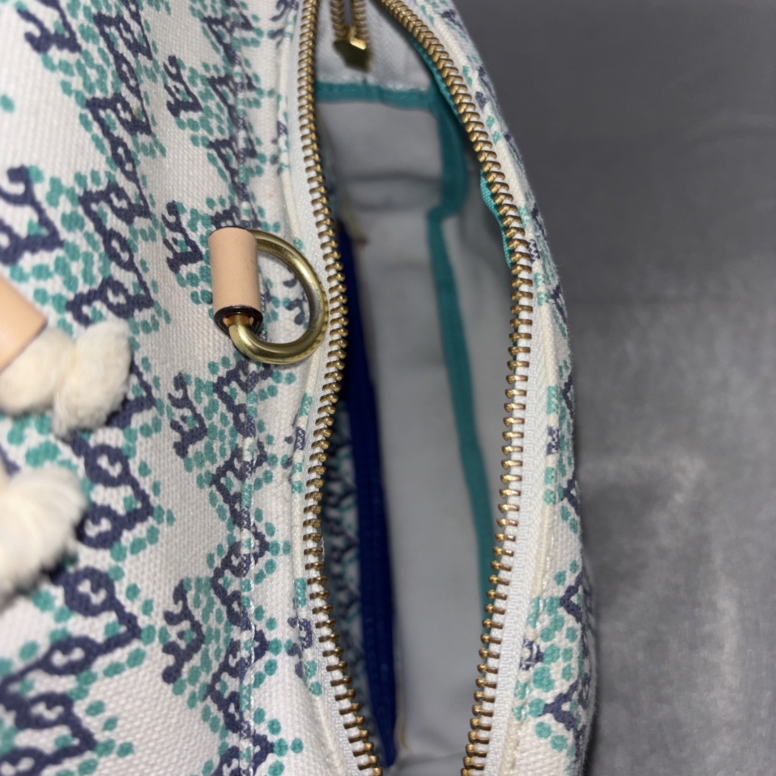 Vineyard Vines Cotton Drawstring Backpack Blue Te… - image 24