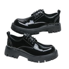 Business Formal Oxfords Thick Sole Handsome Men's Patent Leather Dress Shoes