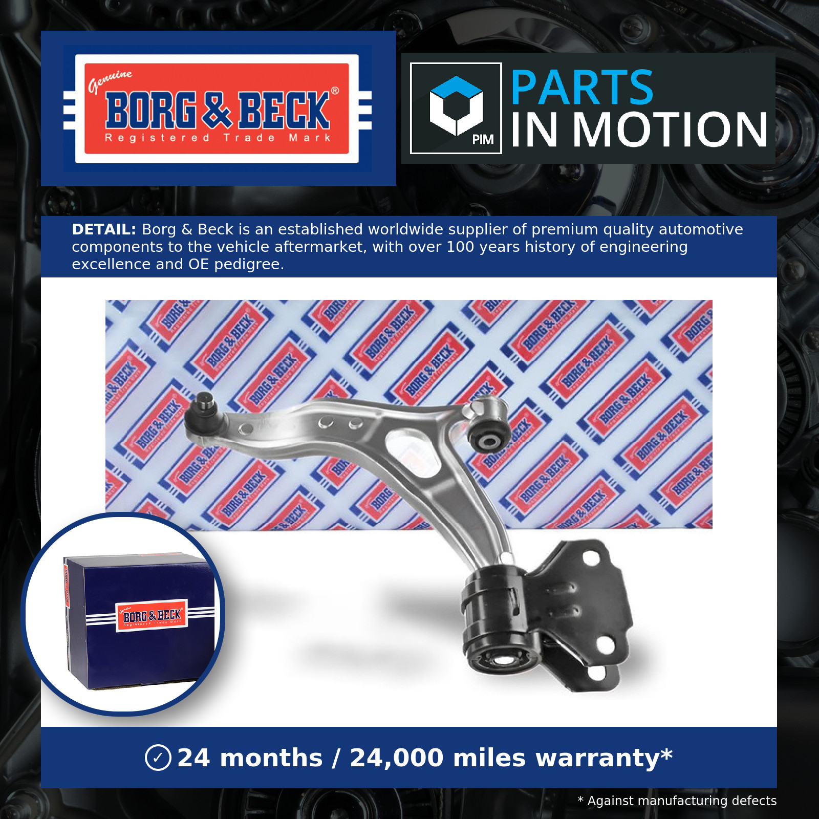 Wishbone / Suspension Arm BCA7520 Borg & Beck Track Control 1709468 1749992 New