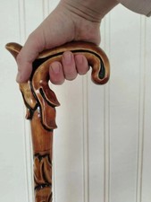 Hand Carved Wooden Walking Stick Handmade Cane for Men  Women