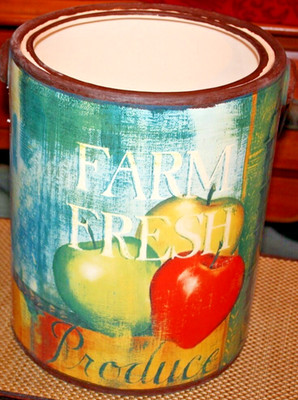 Large Farm Fresh Produce Apples PLANTER Porcelain Pottery Brand New Country Deco
