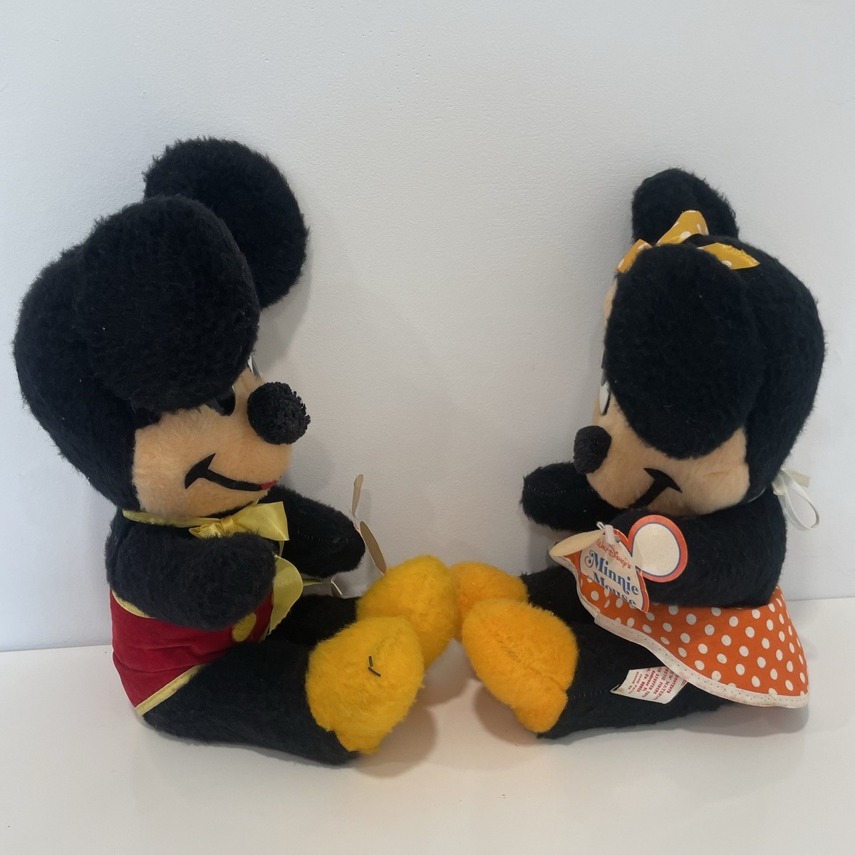 Vtg 50s 60s Walt Disney MINNIE & MICKEY MOUSE Plush 15” California