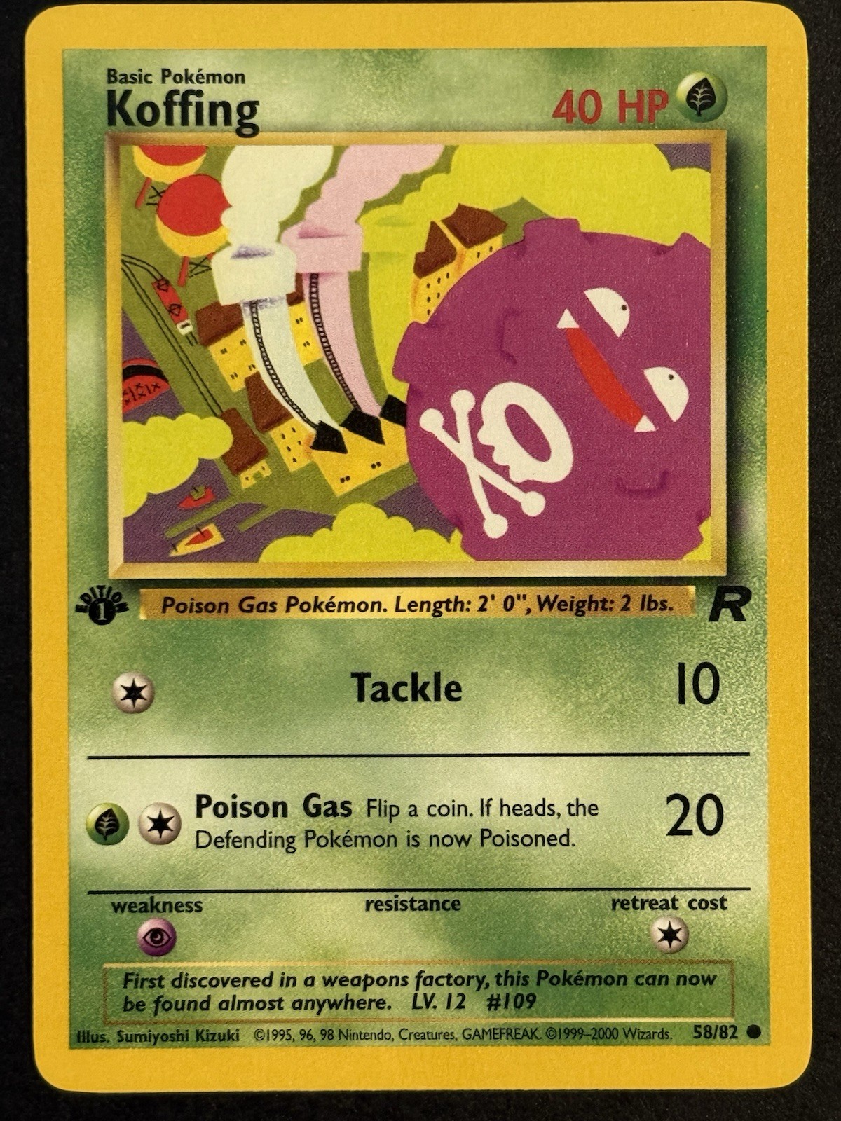 Koffing #58/82 Team Rocket 1st Edition Common Pokémon Card NM
