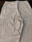 EDIKTED Cargo Pants Womens XS White Denim Wide Leg Carpenter Utility Pockets — photo 3