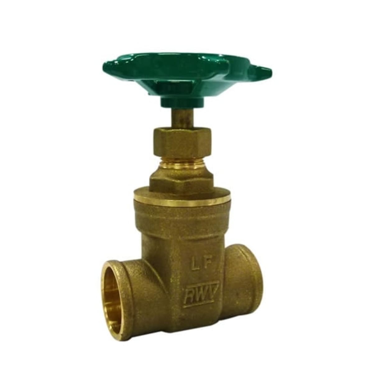 Red-White Valve 268AB1 Gate Valve 1" Brass 200 PSI Handwheel Solder Connection