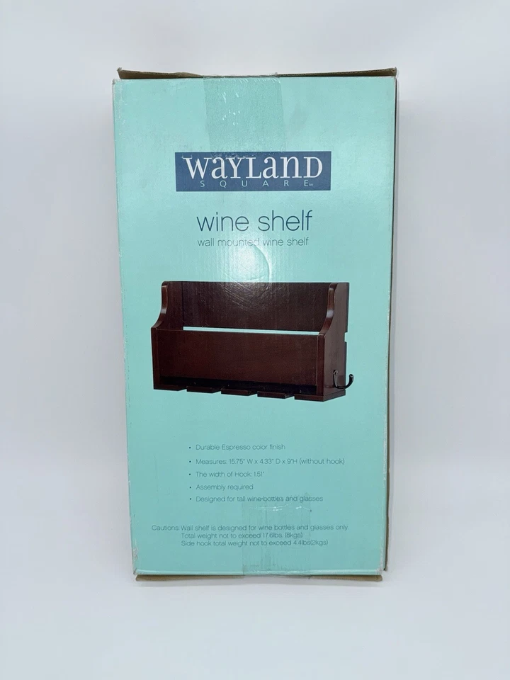 Wall Mounted Wine Shelf Bottle Glass Hanging Shelf Wine Rack Wayland NEW - Imagem 3 de 4