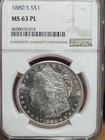 1880-S Morgan Silver Dollar NGC MS63PL Glassy/Watery Reflectivity
