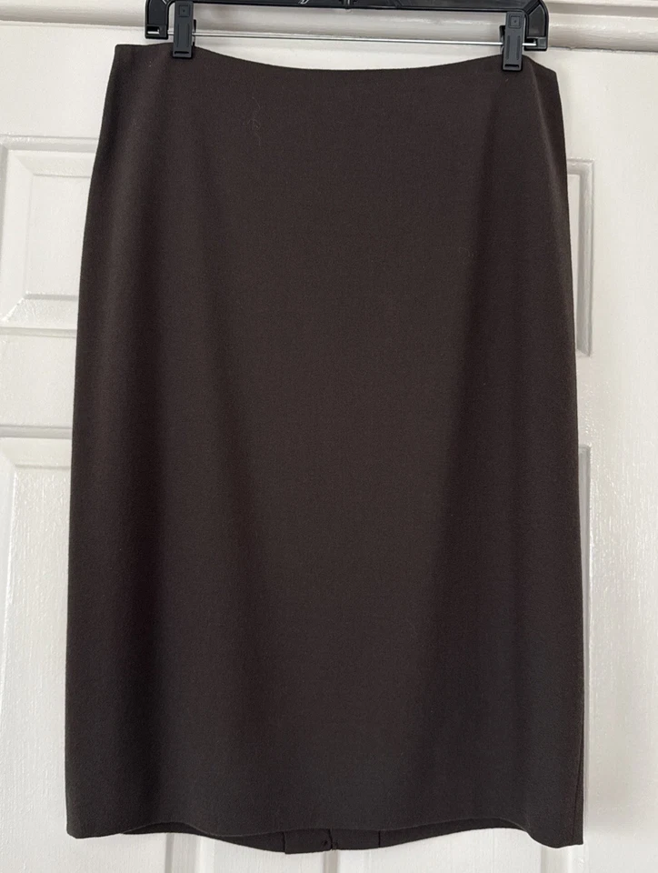 Nueva Falda Lápiz Recta Marrón Caoba Original Ellen Tracy Talla 10 Nueva con Etiquetas $248 Foto 2 de 4