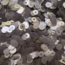 6mm Flat Sequins Gray Transparent Glossy Matte Duo Reversible Made in USA