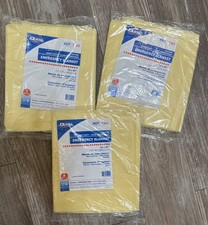 3 Dukal 7303 Emergency Blanket, Yellow, Heavy Duty, Fluid Impervious, 54" X 80"