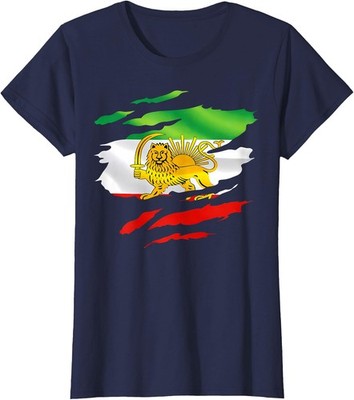Free Iran Lion Sun Sword Flag Support Ladies' Crewneck T-Shirt