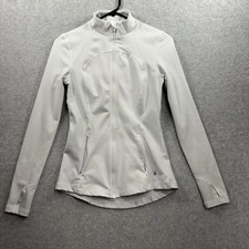 Spyder Active Women's Light Gray Full Zip Jacket Thumbholes Activewear Size XS