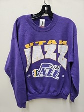 Vintage Utah Jazz Crewneck Sweatshirt Purple Large Jostens Basketball USA