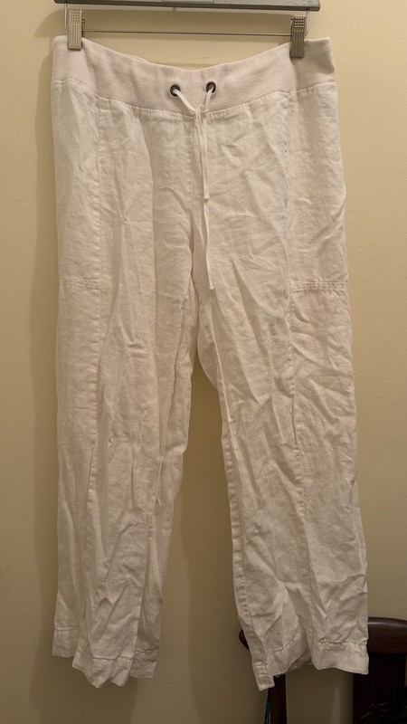 Eileen Fisher Linen Organic Linen Pull On Flowy Pants Women's Petite M