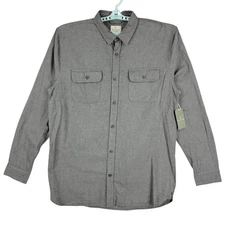 Mutual Weave Men's Charcoal Chambray Cotton Long Sleeve Shirt Big Tall Sz XL NWT