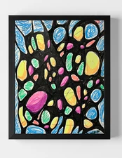 GUAJARDO Original Marker Sketch of Abstract Neuroscience 11X8.5 Paper Signed Art