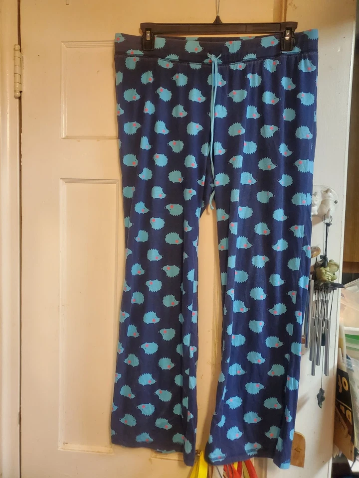 Conjunto de pijama y pantalones Joe Boxer azul con estampado de erizo talla XL junior para mujer Foto 3 de 4