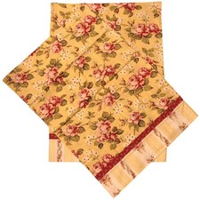 2 Cottage Floral Pillowcases Pink Roses Sunny Yellow Cotton Standard Hand Sewn
