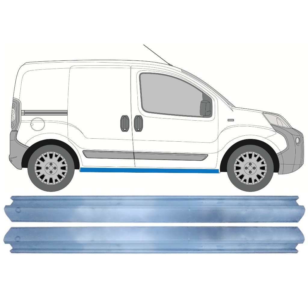 Sill repair panel for Peugeot Bipper 2007-2017 / Left+Right / Set