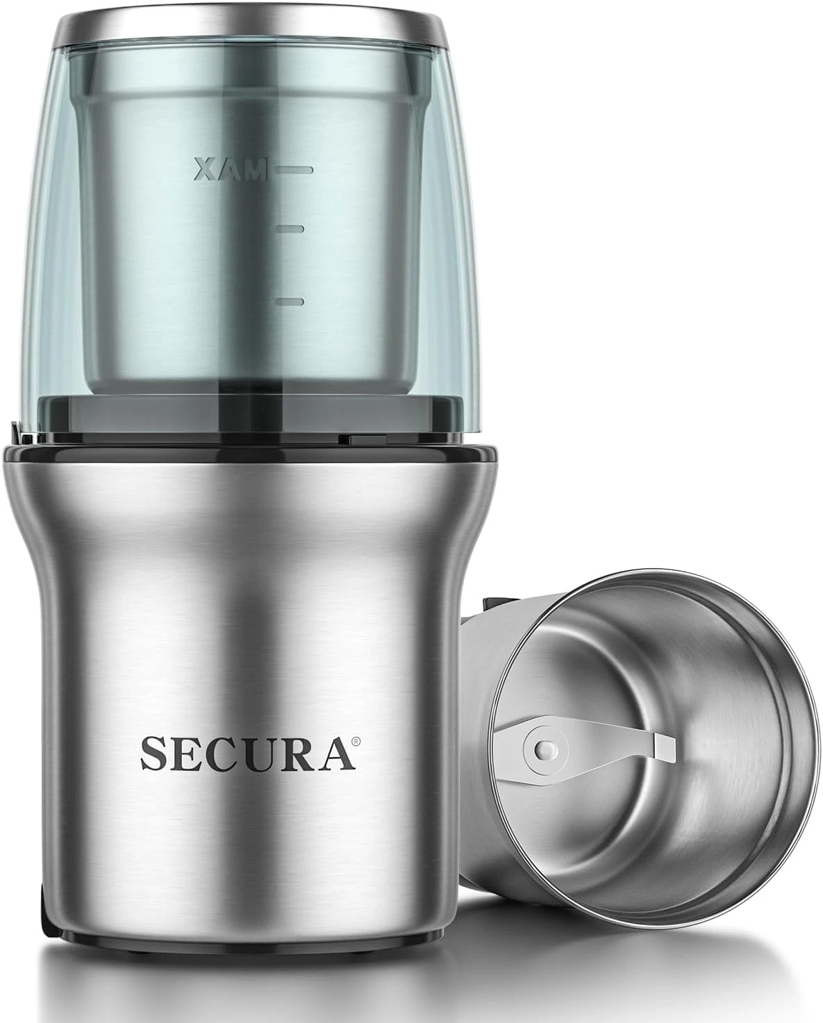 Secura Electric Coffee Grinder and Spice Grinder with Stainless Steel Blades, 1