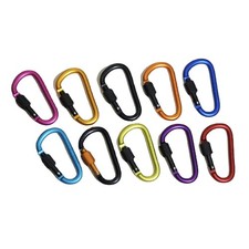 10PCS 3" Aluminum Carabiner D Shape Spring Clip Key Hook Keychain Buckle zz