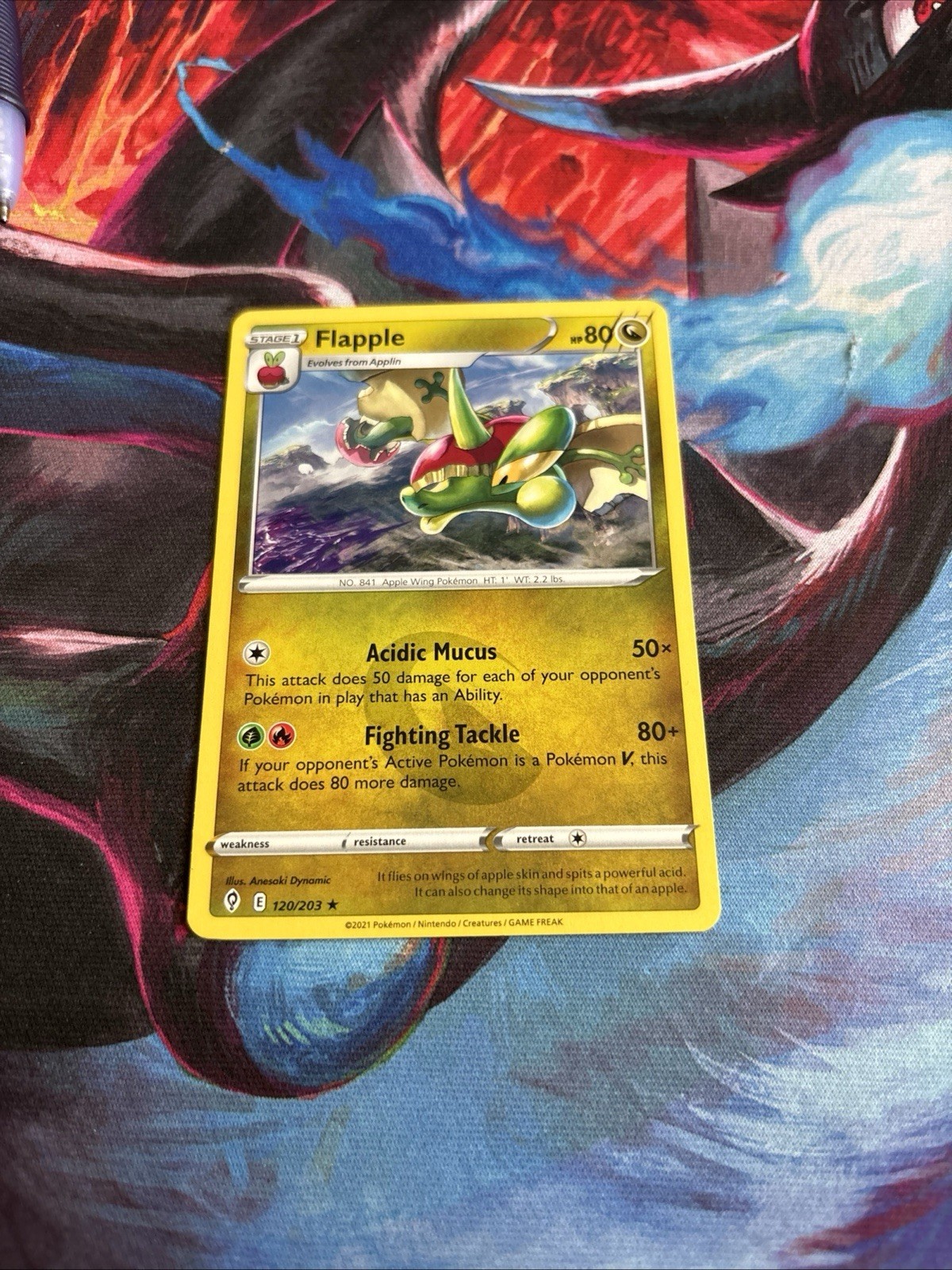 Pokemon Evolving Skies Flapple Rare Card 120/203 NM